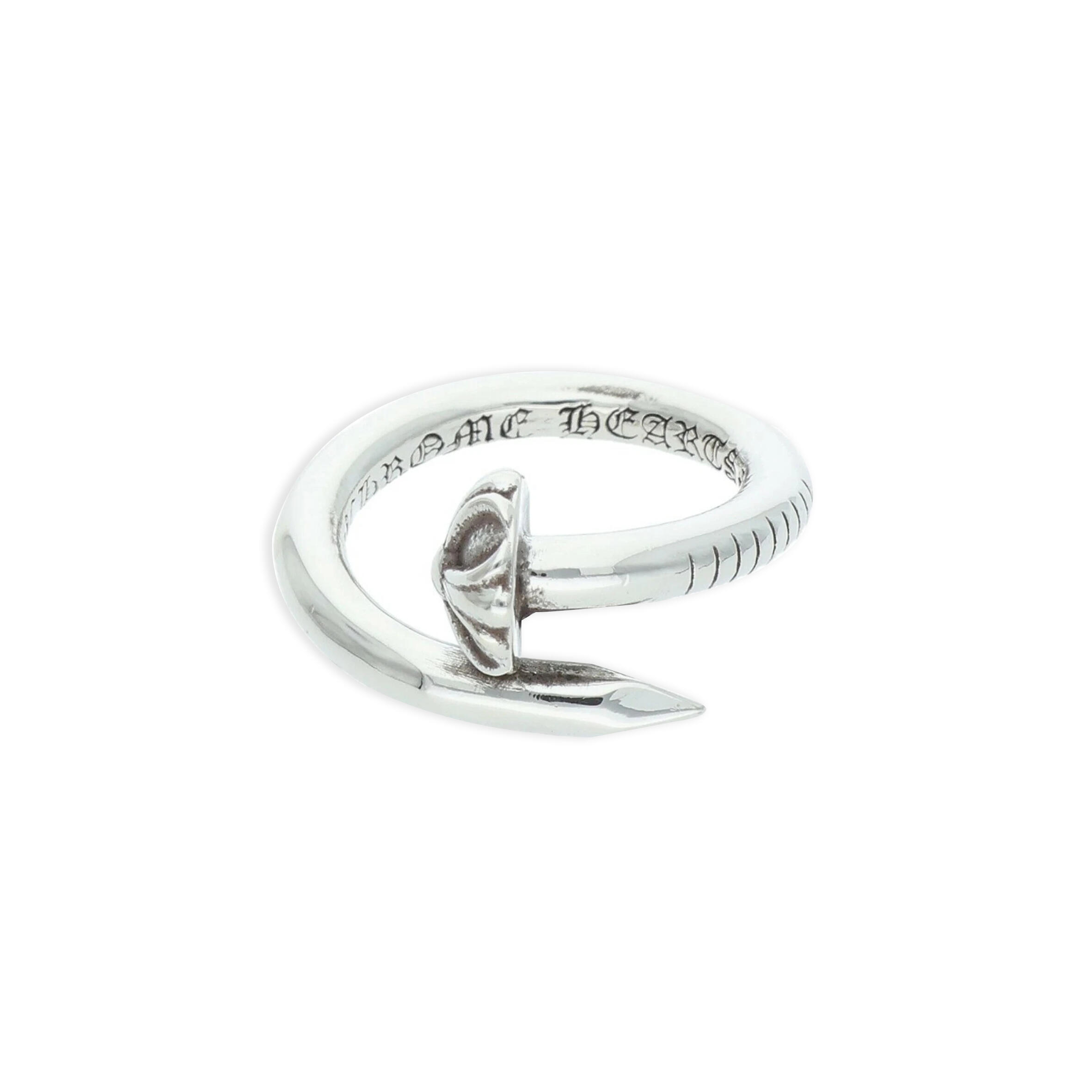 Ch*0me He**ts nail crsball crossball silver ring